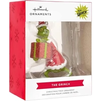 Hallmark Resin Hanging Ornament - Dr Seuss The Grinch with Present