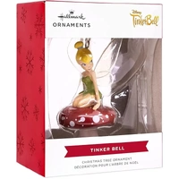Hallmark Resin Hanging Ornament - Disney Tinker Bell on Mushroom