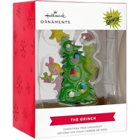 Hallmark Resin Hanging Ornament - Dr Seuss The Grinch with Cindy Lou Bas Relief