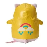 Pembe the Pink Cat Plush - Yellow Raincoat
