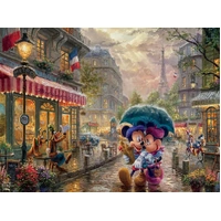 Thomas Kinkade Disney 300pc Oversized Puzzle - Mickey and Minnie in Paris
