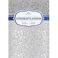 Greeting Card - Congratulations - Floral on grey