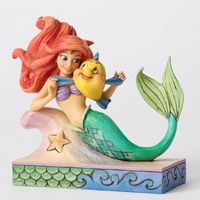Jim Shore Disney Traditions - The Little Mermaid Ariel with Flounder - Fun & Friends