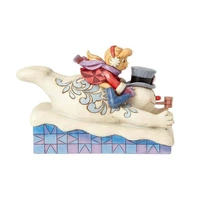 Jim Shore Frosty The Snowman Collection - Frosty and Karen Sledding - Fastest Belly-Whopper in the World
