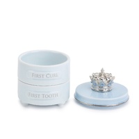 Demdaco Baby - Elegant Charms Baby's First Tooth & Haircut Keepsake Box Blue