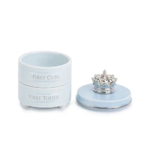 Demdaco Baby - Elegant Charms Baby's First Tooth & Haircut Keepsake Box Blue