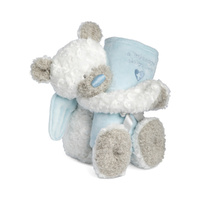 Demdaco Baby - Teddy & Blanket Set Blue Guardian Angel