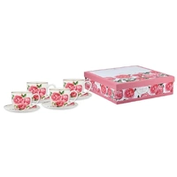 Ashdene Heritage Rose - Cup & Saucer 4 Pack