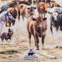 Ashdene Grazing Paddocks - Rounding The Herd Tea Towel