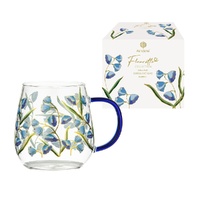 Ashdene Fleurette - Glass Mug - Bluebell