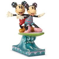 Jim Shore Disney Traditions - Mickey & Minnie Mouse on Surfboard - Surf's Up!