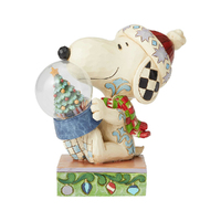Jim Shore Snoopy Holding Dome With Tree - Christmas Joy (Peanuts Collection)