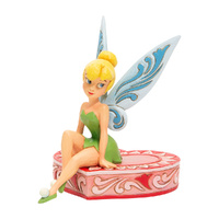 Jim Shore Disney Traditions - Peter Pan Tinkerbell Sitting On Heart - Love Seat