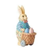 Jim Shore Heartwood Creek Easter - Bunny Pushing Cart Pint Sized 
