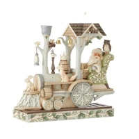 Jim Shore Heartwood Creek White Woodland - Santa with Train Engine