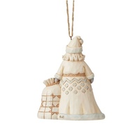 Jim Shore Heartwood Creek White Woodland - Santa with Toybag Hanging Ornament