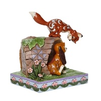 Jim Shore Disney Traditions - The Fox and the Hound on Log - Unlikely Friends