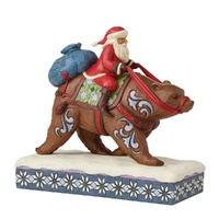 Jim Shore Heartwood Creek - Santa Riding Brown Bear