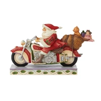 Jim Shore Heartwood Creek - Santa Riding Motorcycle