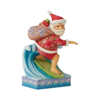Jim Shore Heartwood Creek Coastal Christmas - Santa Surfing