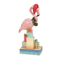 Jim Shore Heartwood Creek Coastal Christmas - Christmas Flamingo