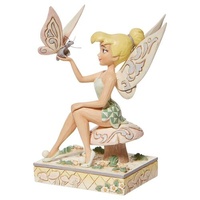 Jim Shore Disney Traditions - Peter Pan Tinkerbell - Passionate Pixie White Woodland 