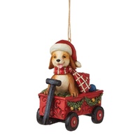 Country Living by Jim Shore - Dog In Wagon Hanging Ornament