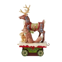 Jim Shore Heartwood Creek - Reindeer and Animals Train Car