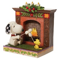 Peanuts by Jim Shore - Snoopy & Woodstock At Fireplace