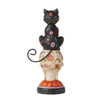 Jim Shore Heartwood Creek - Day of the Dead Black Cat on Skull
