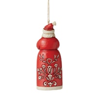 Jim Shore Heartwood Creek Nordic Noel - Santa with Cardinal Hanging Ornament