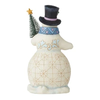Jim Shore Heartwood Creek - Snowman With Bottle Brush Tree