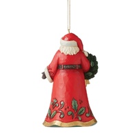 Jim Shore Heartwood Creek - Santa With Wreath Hanging Ornament