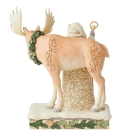 Jim Shore Heartwood Creek White Woodland - Santa With Moose