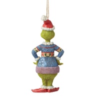 Dr Seuss The Grinch by Jim Shore - Grinch Ugly Sweater 2023 Hanging Ornament