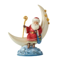 Jim Shore Heartwood Creek - Santa on Crescent Moon
