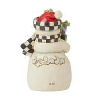Jim Shore Heartwood Creek - Mini Snowman with Checkered Hat
