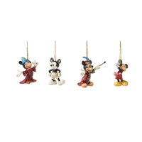 Jim Shore Disney Traditions - Mickey Through the Years Hanging Ornaments Set of 4