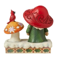 Jim Shore Heartwood Creek Gnomes - Santa by Mushroom and Bird