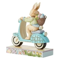 Jim Shore Heartwood Creek - Easter Bunny on Scooter