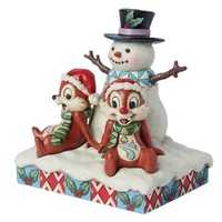 Jim Shore Disney Traditions - Chip & Dale with Snowman