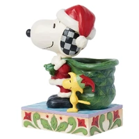 Peanuts by Jim Shore - Santa Snoopy & Elf Woodstock