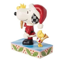 Peanuts by Jim Shore - Snoopy and Woodstock Bell Ringing Santas