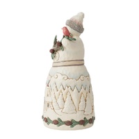 Jim Shore Heartwood Creek White Woodland - Snowman with Pine Garland