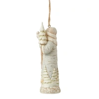 Jim Shore Heartwood Creek White Woodland - Birch Bark Santa Hanging Ornament