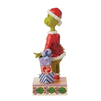 Dr Seuss The Grinch by Jim Shore - Grinch Leaning on Stacked Gifts