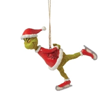 Dr Seuss The Grinch by Jim Shore - Grinch Ice Skating Hanging Ornament