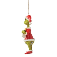 Dr Seuss The Grinch by Jim Shore - Grinch Holding Merry Christmas Banner Hanging Ornament