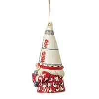Jim Shore Heartwood Creek Nordic Noel - Gnome with Heart Wreath Hanging Ornament