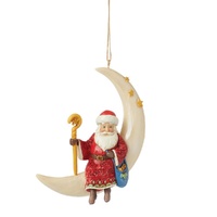 Jim Shore Heartwood Creek - Santa in Moon Hanging Ornament